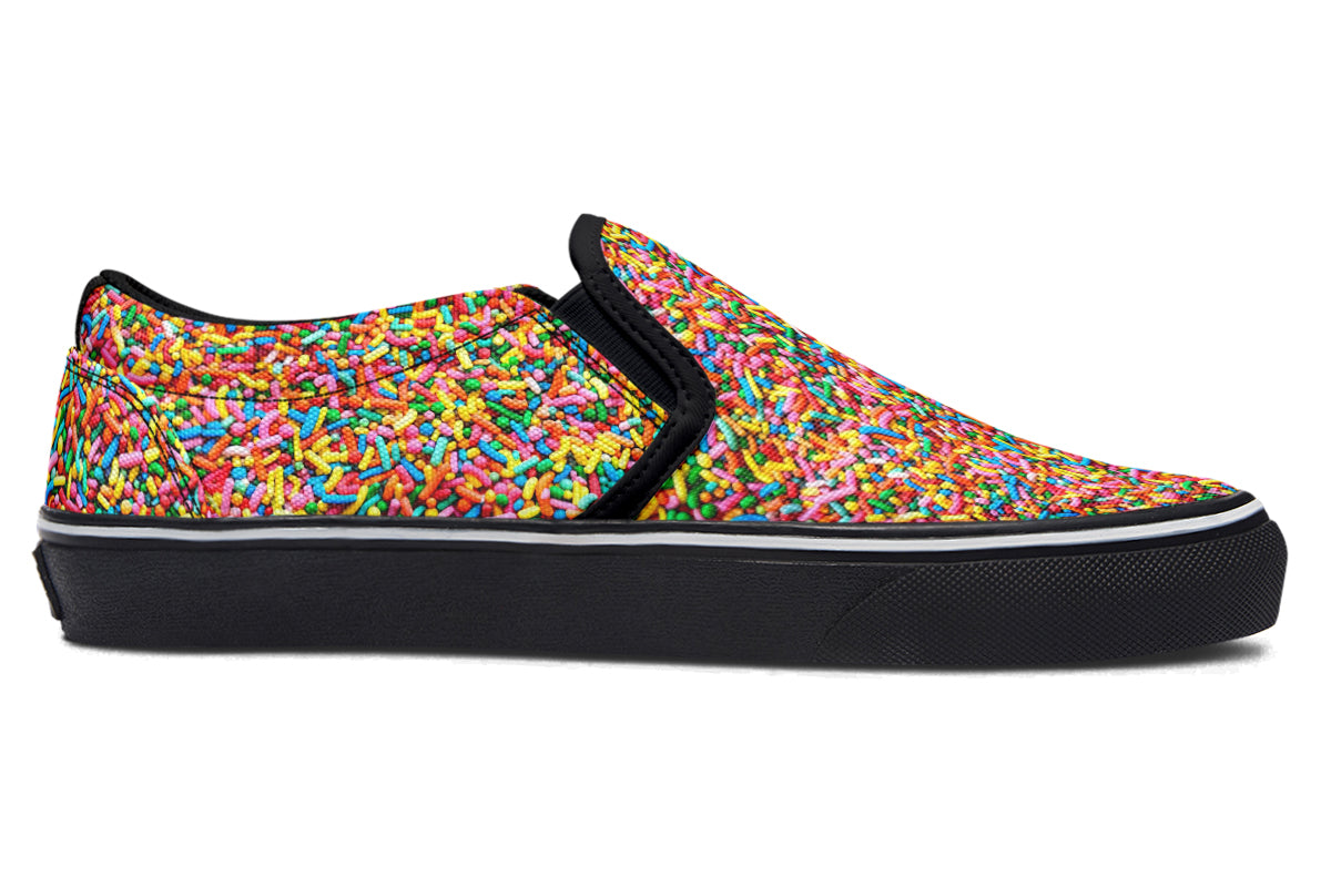 Rainbow Sprinkles Slip Ons - Offbeat Sweetie