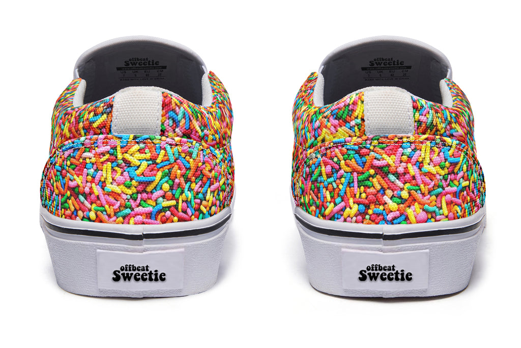 Rainbow Sprinkles Slip Ons - Offbeat Sweetie