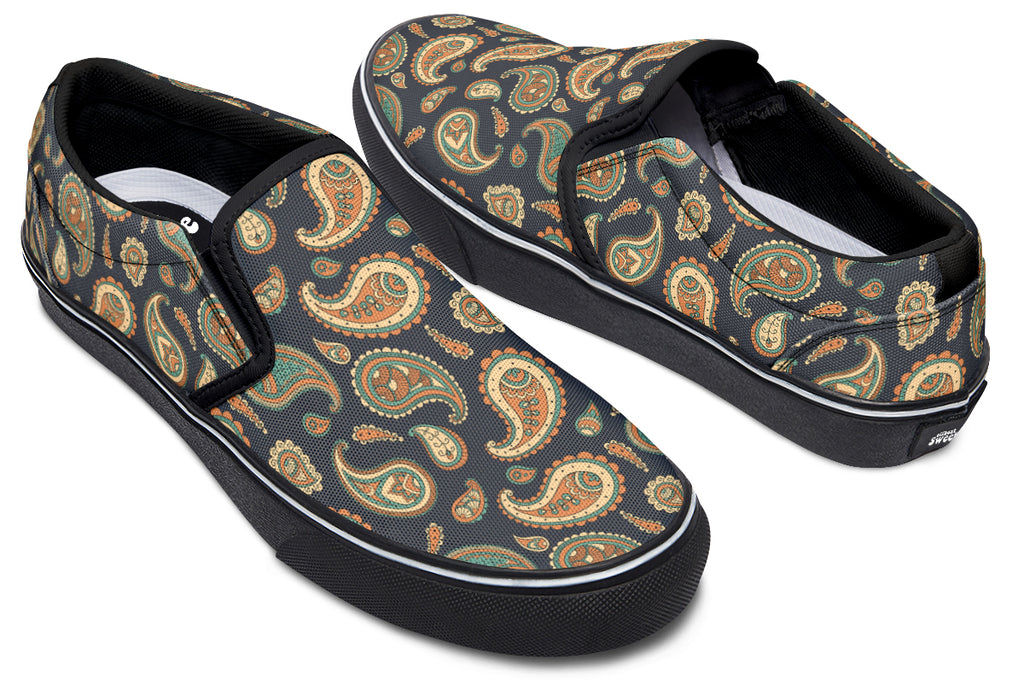 Retro Paisley Slip Ons - Offbeat Sweetie