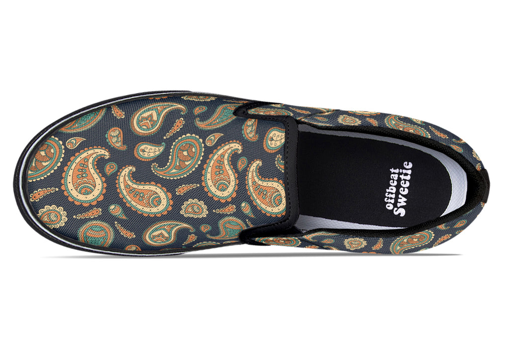 Retro Paisley Slip Ons - Offbeat Sweetie