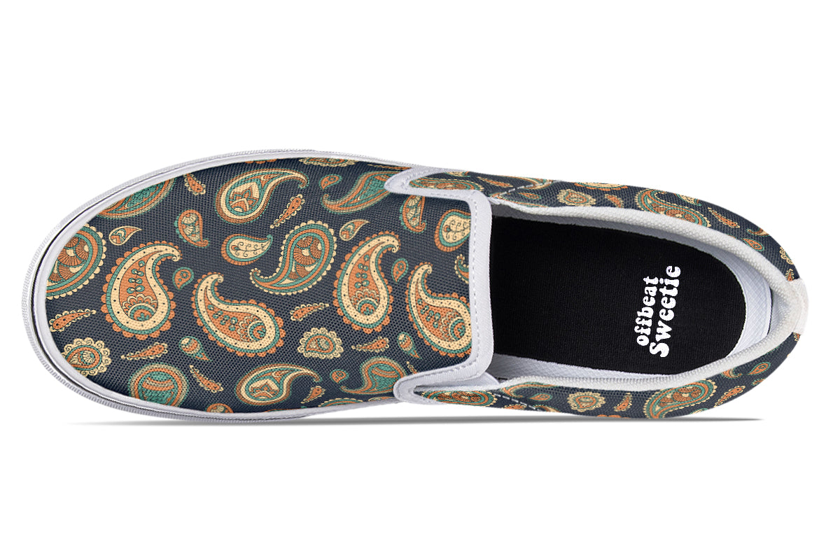 Retro Paisley Slip Ons - Offbeat Sweetie