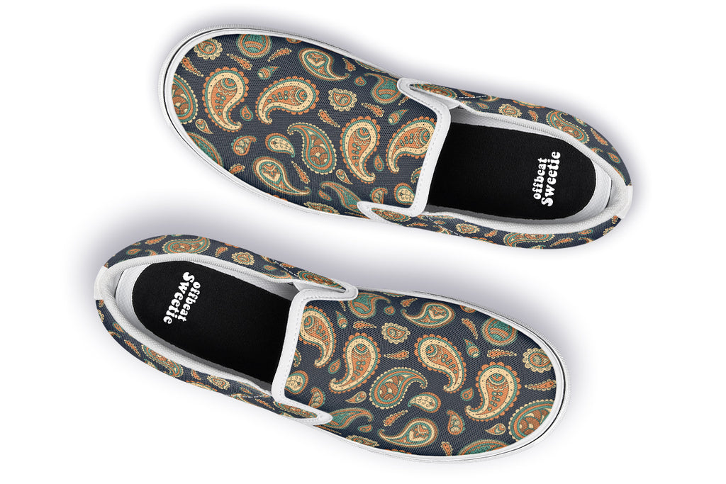Retro Paisley Slip Ons - Offbeat Sweetie