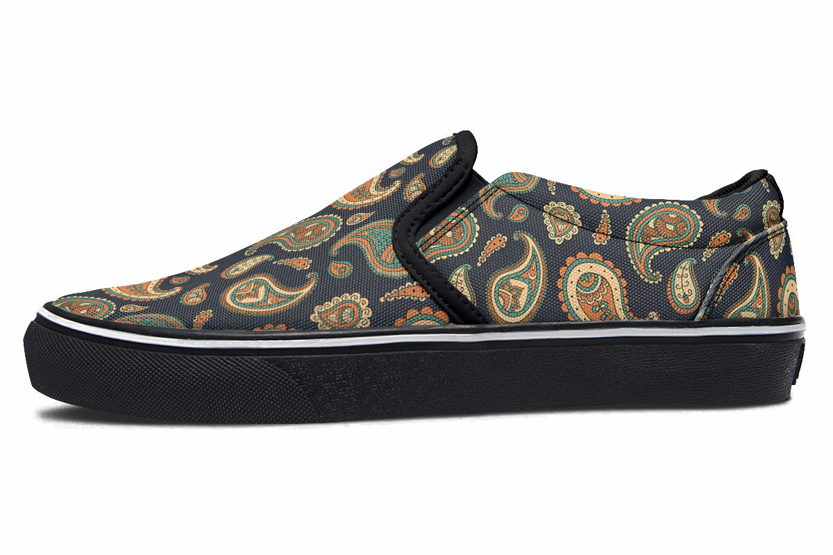 Retro Paisley Slip Ons - Offbeat Sweetie