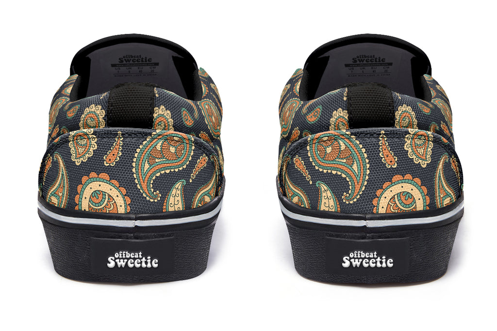 Retro Paisley Slip Ons - Offbeat Sweetie