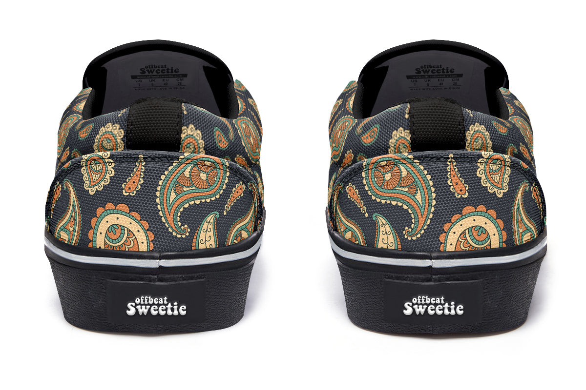 Retro Paisley Slip Ons - Offbeat Sweetie