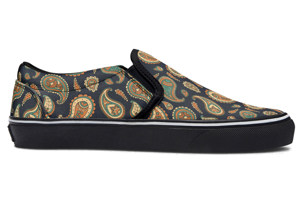 Retro Paisley Slip Ons - Offbeat Sweetie