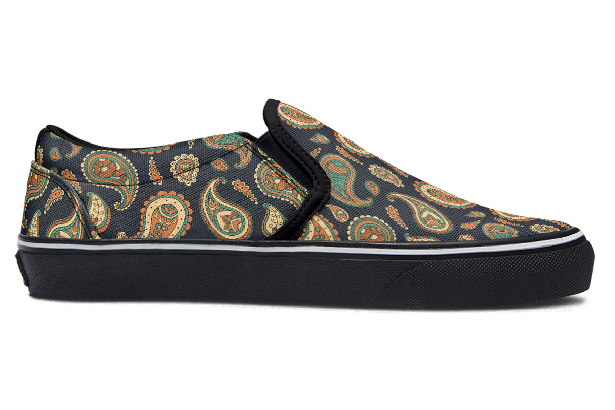 Retro Paisley Slip Ons - Offbeat Sweetie