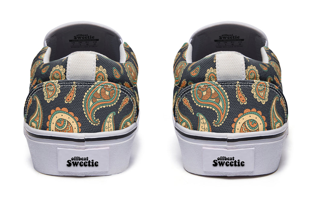 Retro Paisley Slip Ons - Offbeat Sweetie