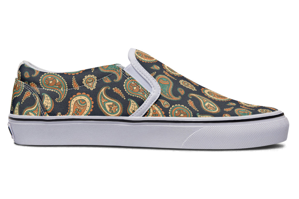Retro Paisley Slip Ons - Offbeat Sweetie