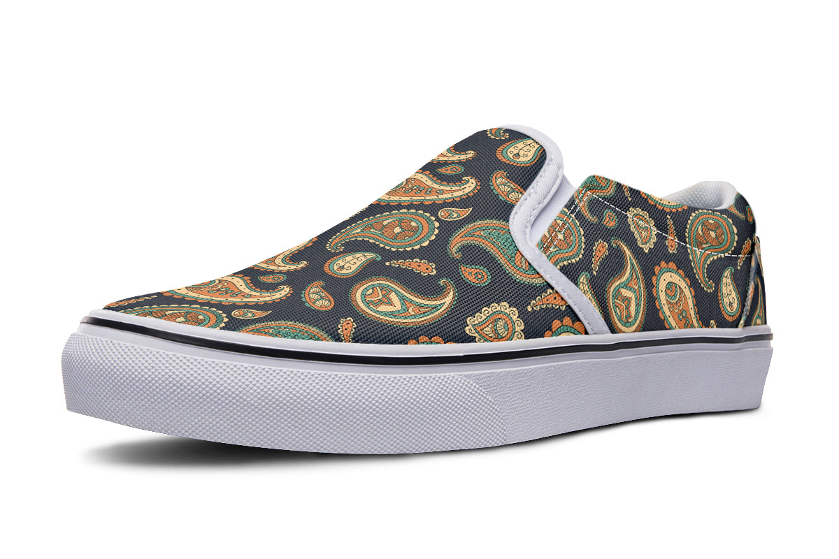 Retro Paisley Slip Ons - Offbeat Sweetie