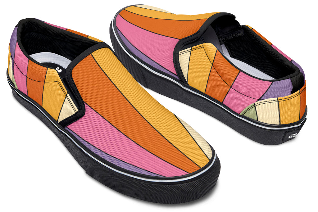 Retro Rainbow Slip Ons - Offbeat Sweetie