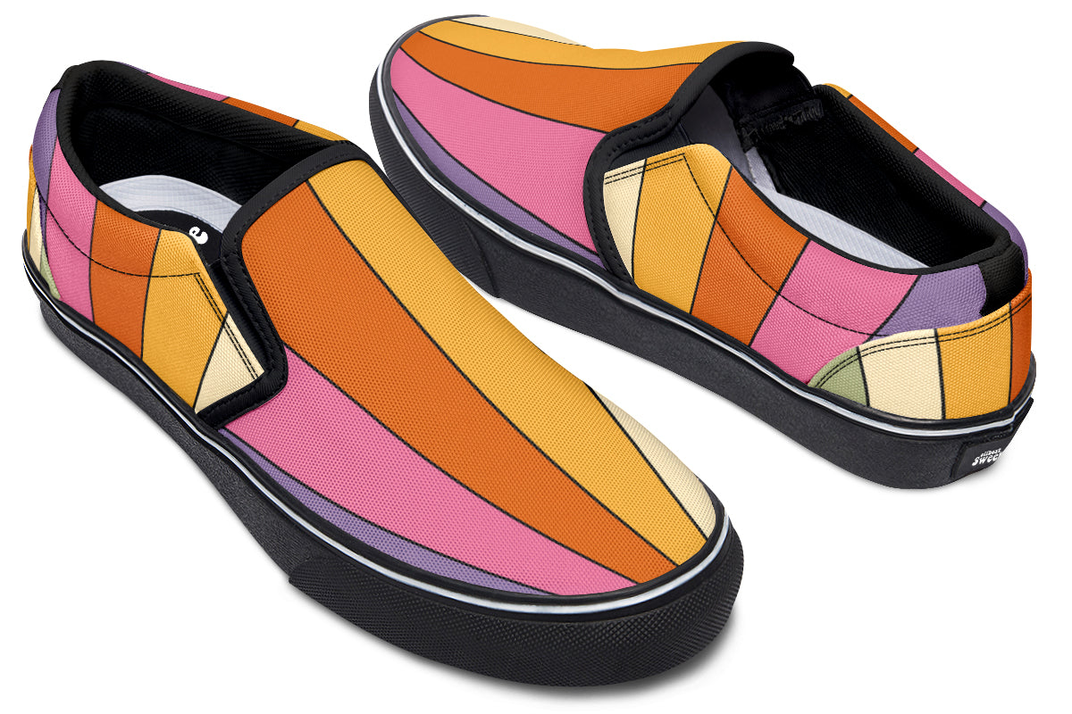 Retro Rainbow Slip Ons - Offbeat Sweetie