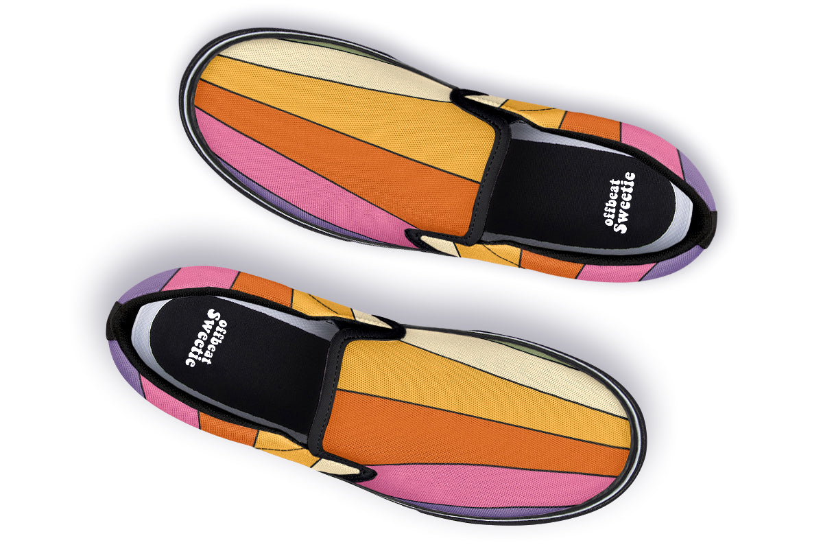 Retro Rainbow Slip Ons - Offbeat Sweetie