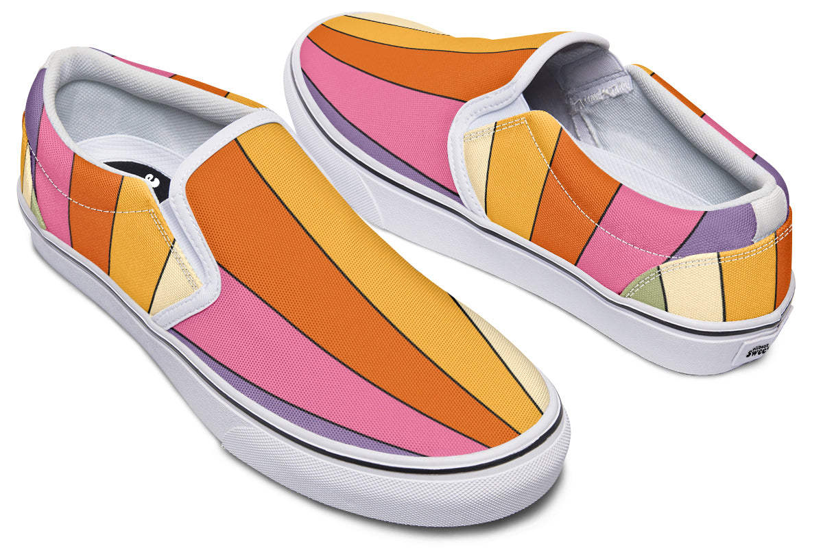 Retro Rainbow Slip Ons - Offbeat Sweetie