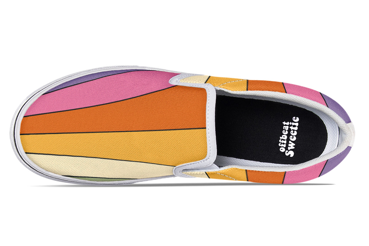 Retro Rainbow Slip Ons - Offbeat Sweetie
