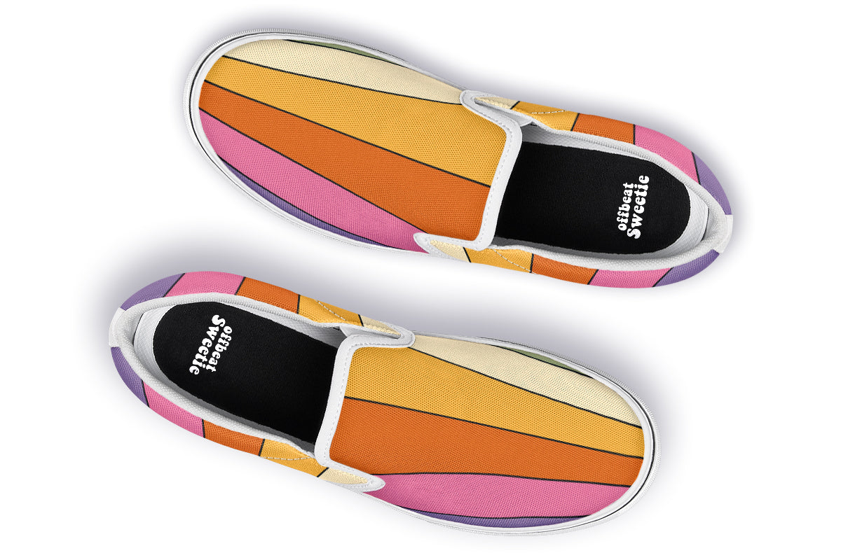 Retro Rainbow Slip Ons - Offbeat Sweetie