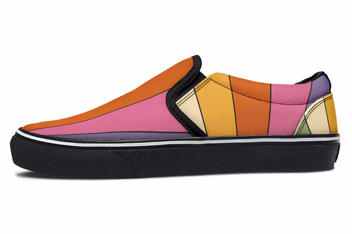 Retro Rainbow Slip Ons - Offbeat Sweetie