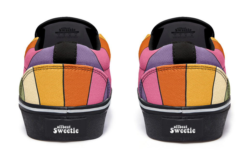 Retro Rainbow Slip Ons - Offbeat Sweetie