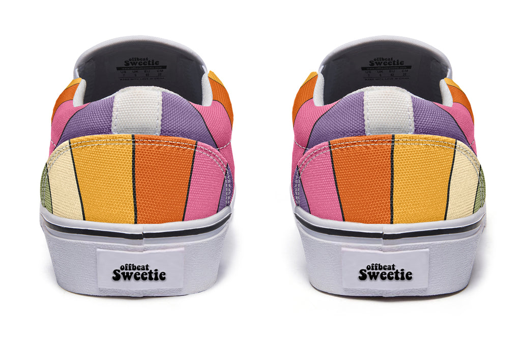 Retro Rainbow Slip Ons - Offbeat Sweetie