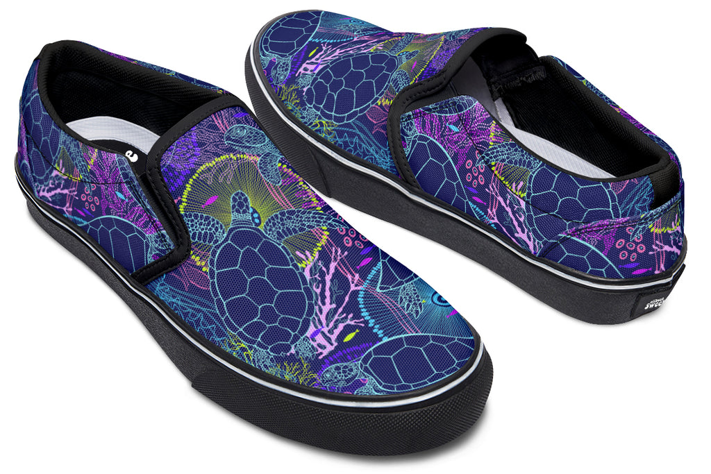 Sea Turtles Slip Ons - Offbeat Sweetie