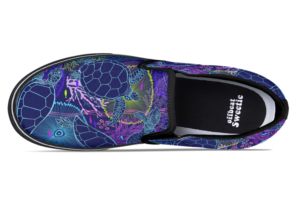 Sea Turtles Slip Ons - Offbeat Sweetie