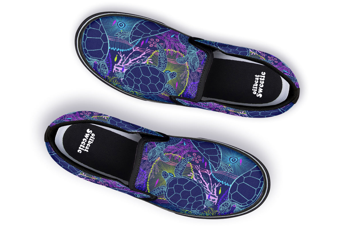 Sea Turtles Slip Ons - Offbeat Sweetie