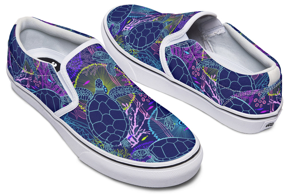 Sea Turtles Slip Ons - Offbeat Sweetie