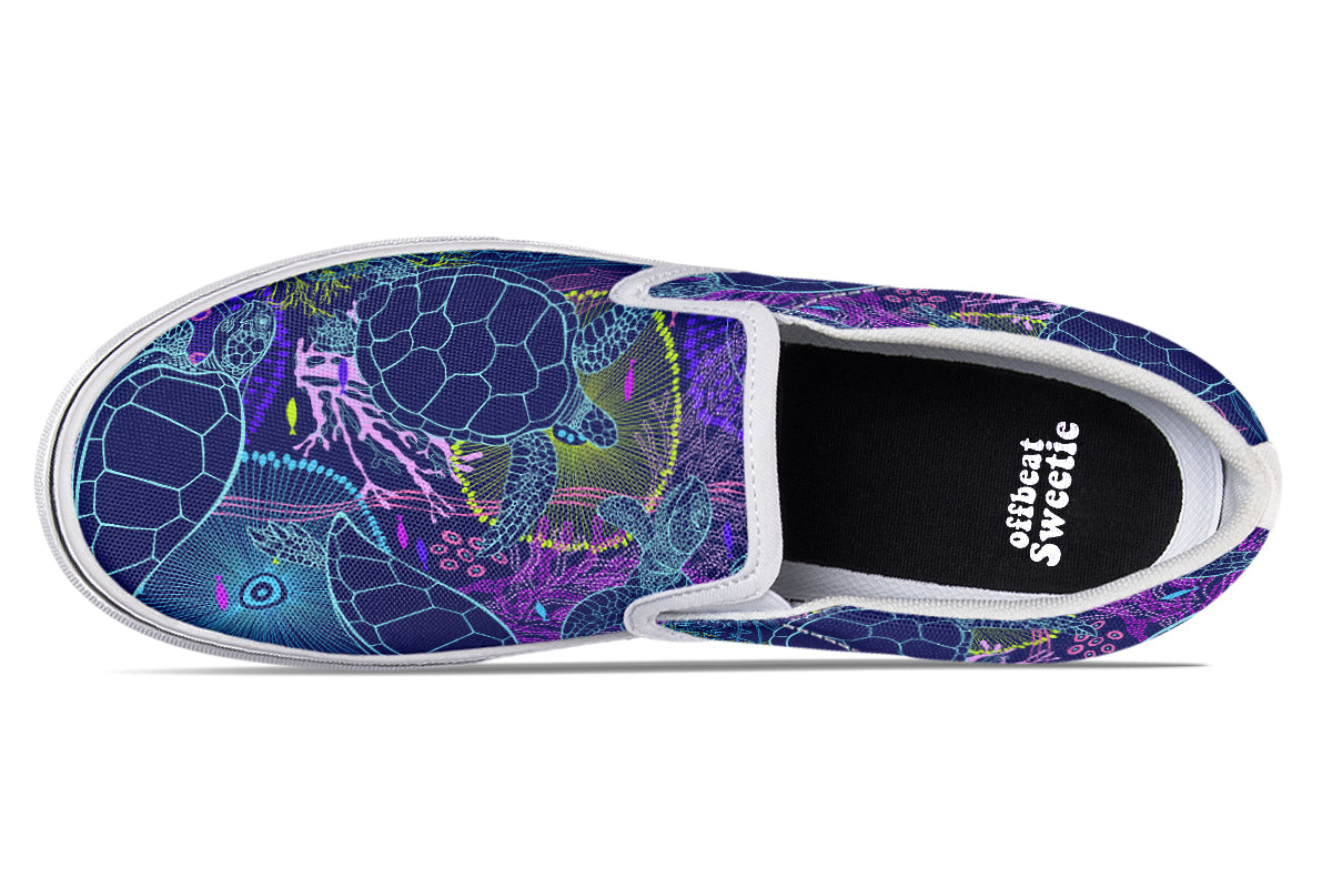 Sea Turtles Slip Ons - Offbeat Sweetie