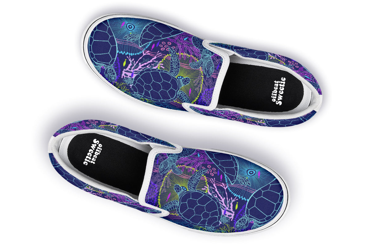 Sea Turtles Slip Ons - Offbeat Sweetie