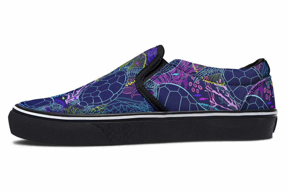 Sea Turtles Slip Ons - Offbeat Sweetie
