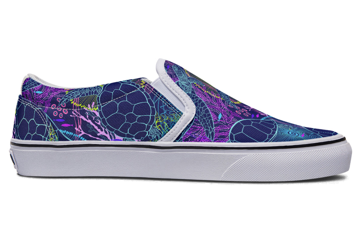 Sea Turtles Slip Ons - Offbeat Sweetie