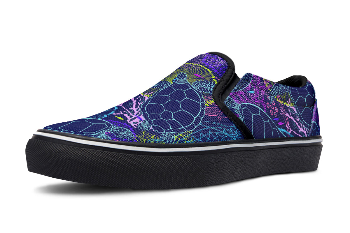 Sea Turtles Slip Ons - Offbeat Sweetie