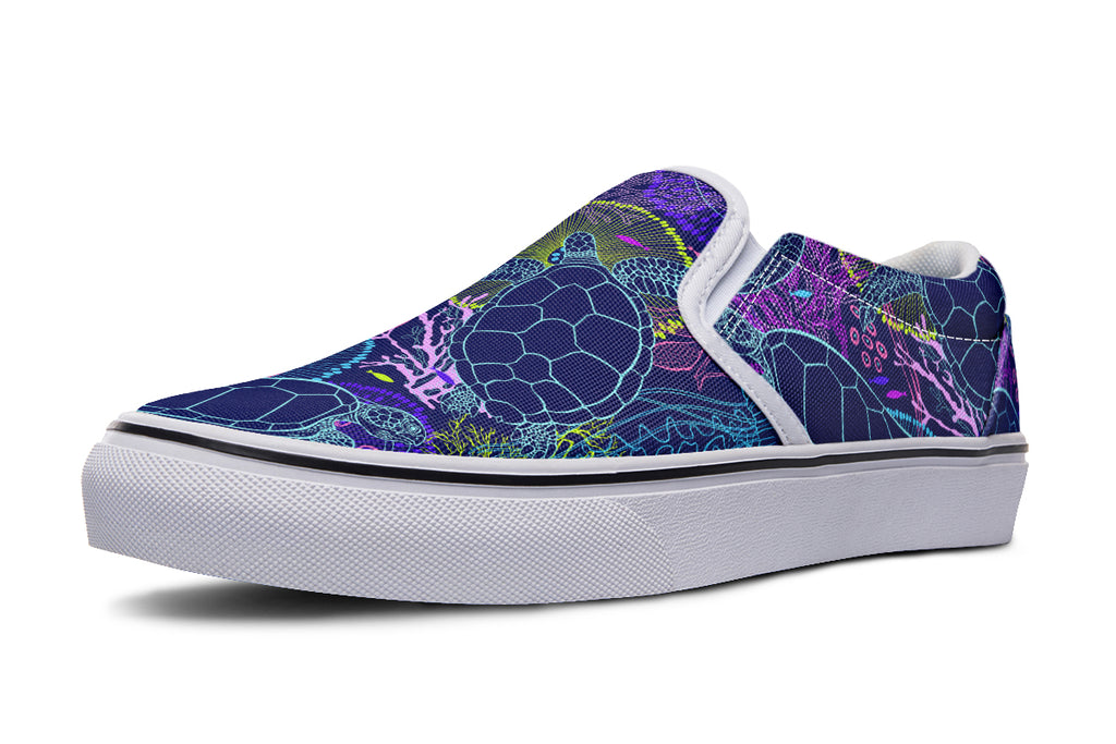 Sea Turtles Slip Ons - Offbeat Sweetie