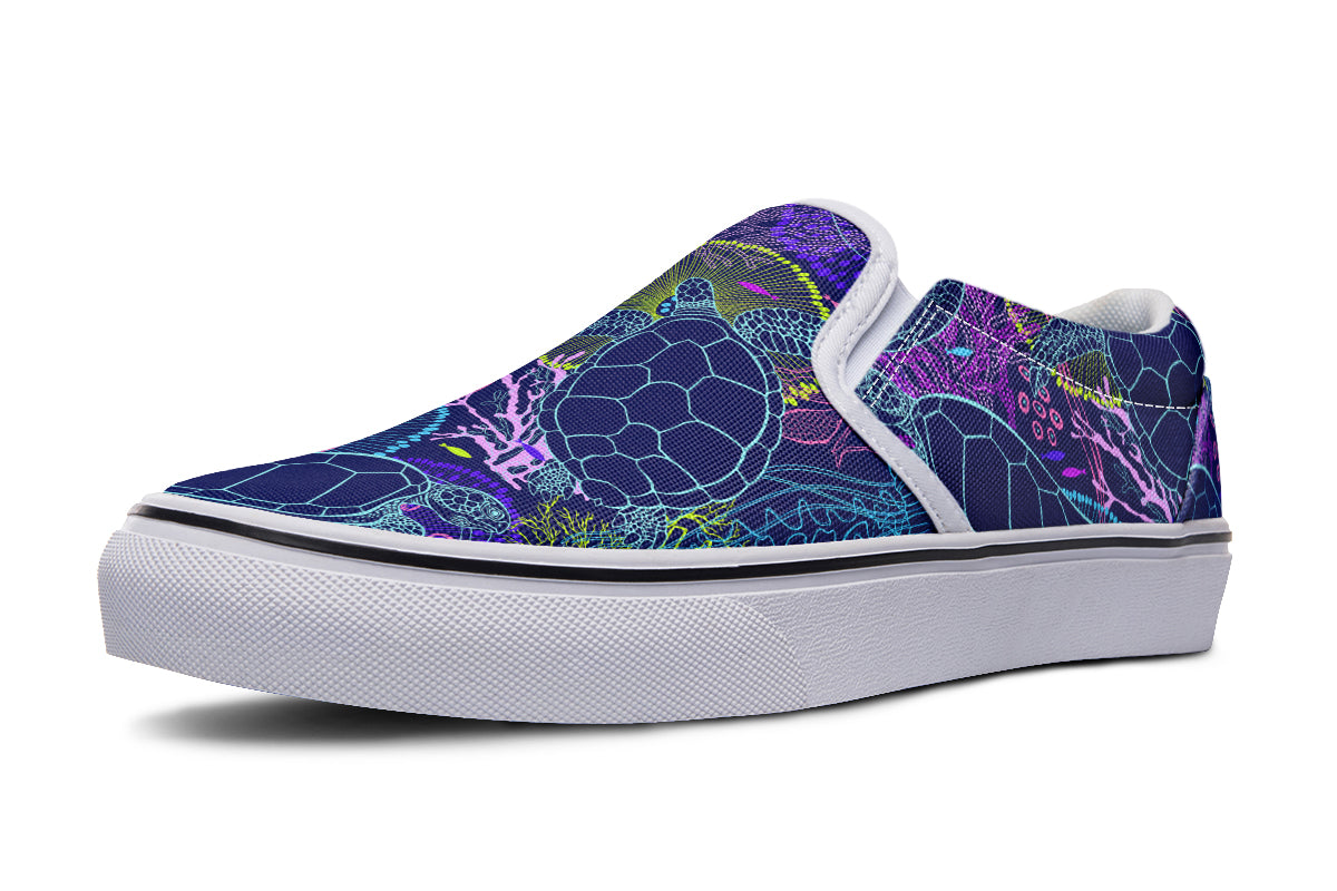 Sea Turtles Slip Ons - Offbeat Sweetie