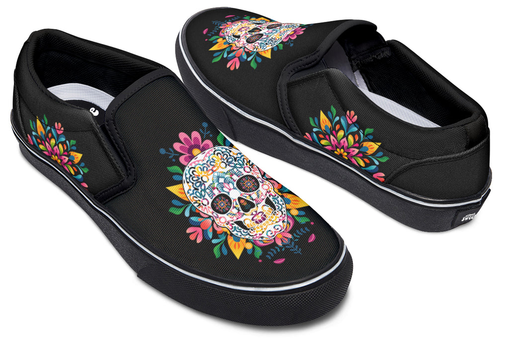 Sugar Skull Slip Ons - Offbeat Sweetie