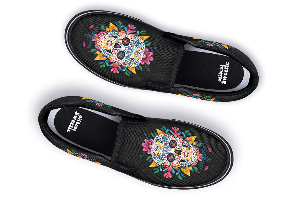 Sugar Skull Slip Ons - Offbeat Sweetie
