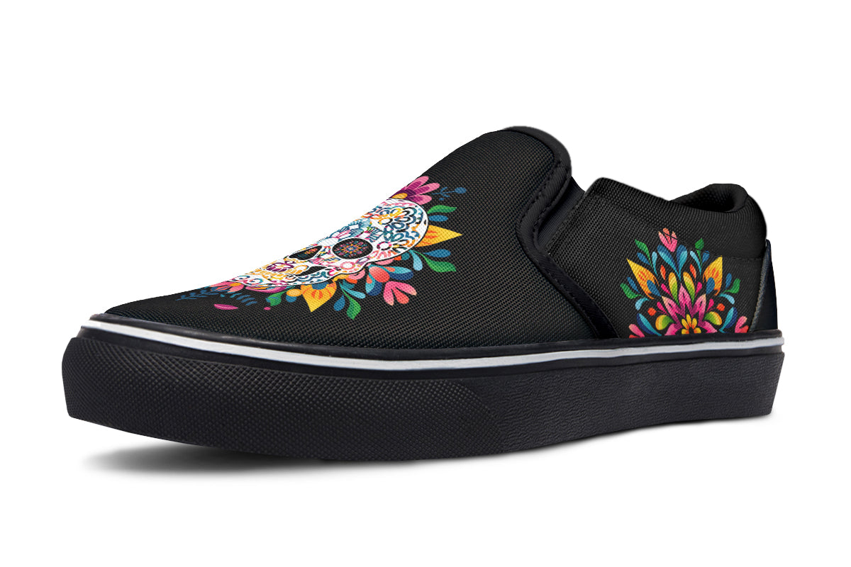 Sugar Skull Slip Ons - Offbeat Sweetie