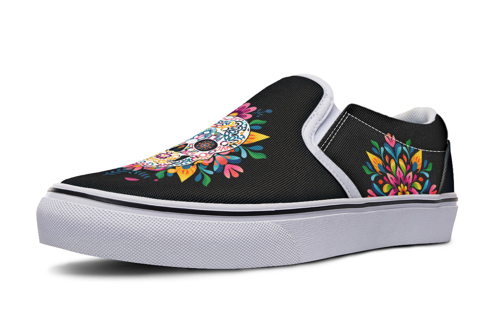 Sugar Skull Slip Ons - Offbeat Sweetie