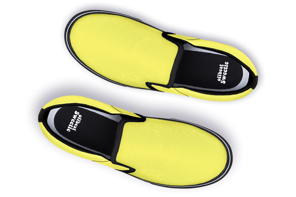 Sunny Yellow Slip Ons - Offbeat Sweetie