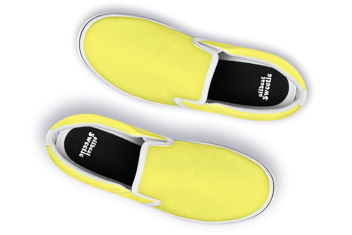 Sunny Yellow Slip Ons - Offbeat Sweetie