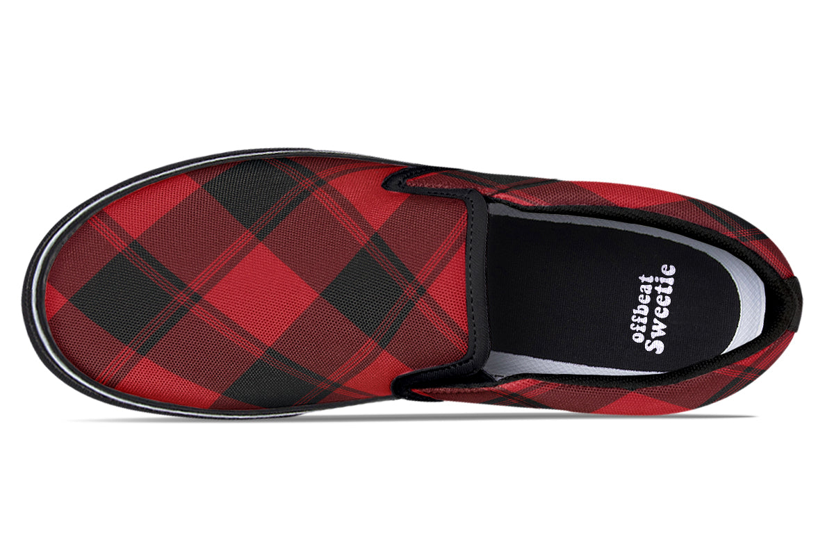 Toffee Apple Plaid Slip Ons