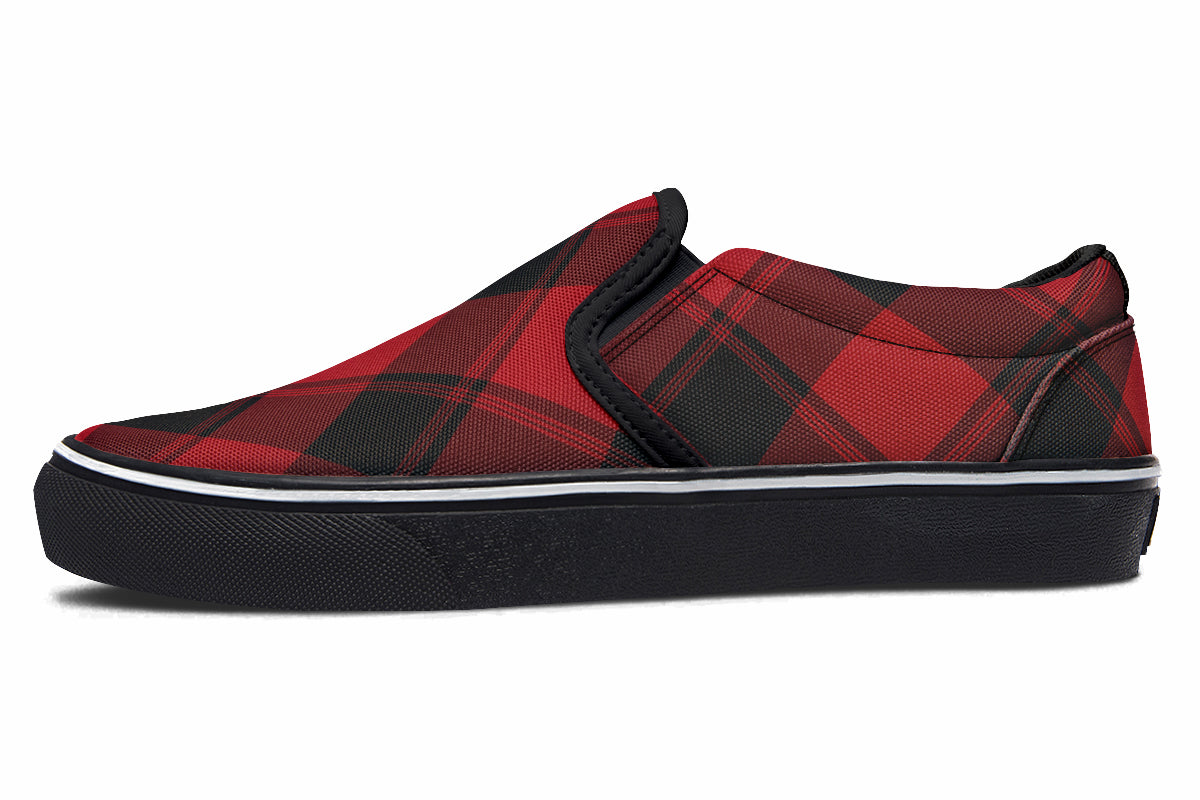 Toffee Apple Plaid Slip Ons