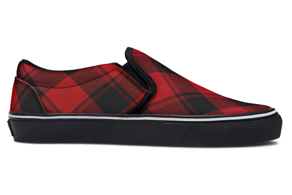 Toffee Apple Plaid Slip Ons