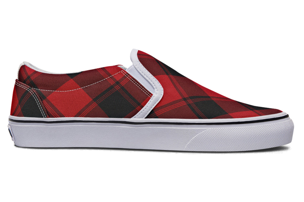 Toffee Apple Plaid Slip Ons