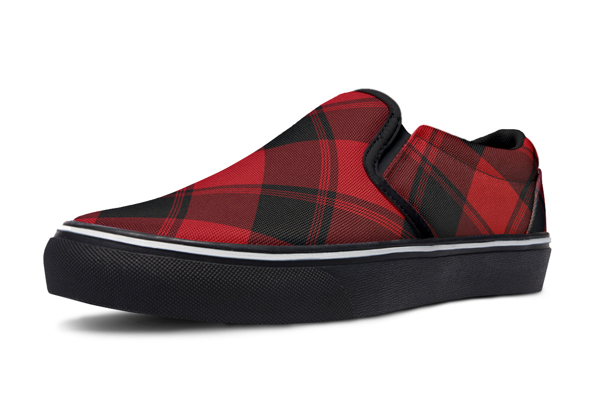 Toffee Apple Plaid Slip Ons