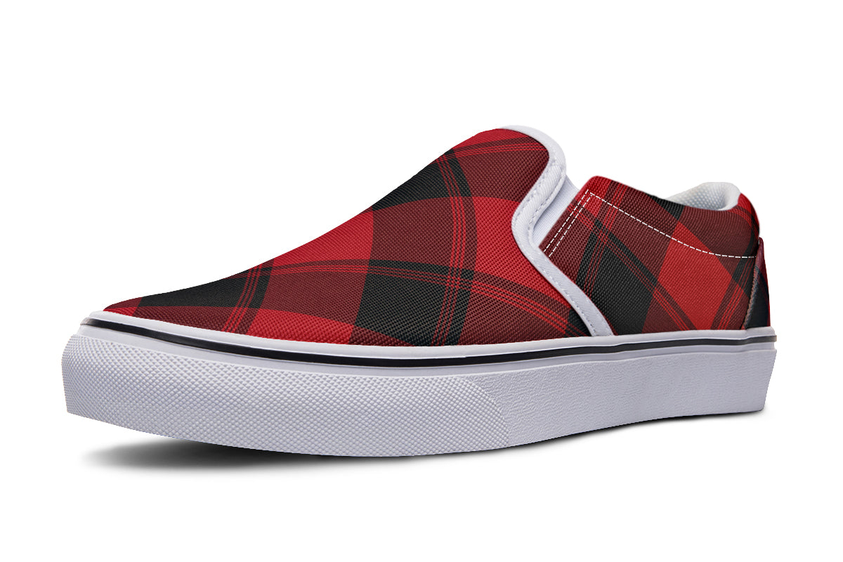 Toffee Apple Plaid Slip Ons