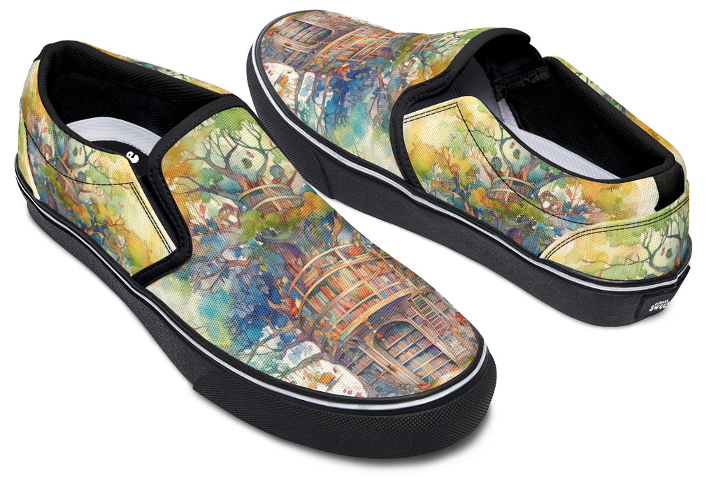Tree Library Slip Ons - Offbeat Sweetie