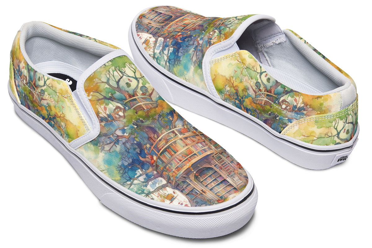 Tree Library Slip Ons - Offbeat Sweetie