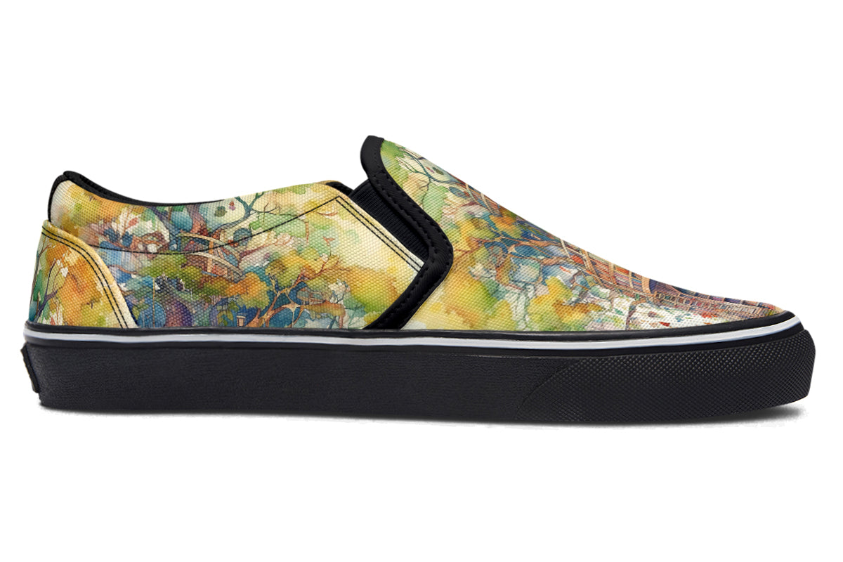 Tree Library Slip Ons - Offbeat Sweetie