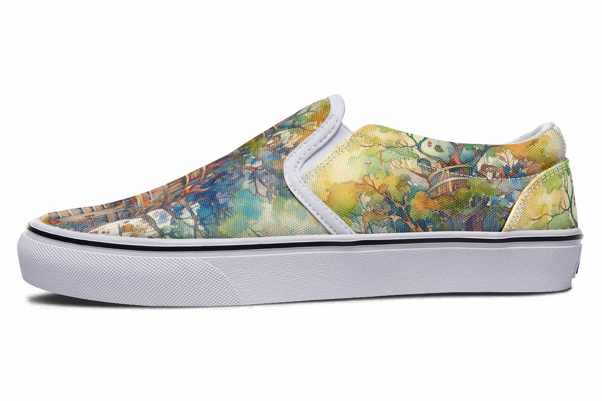 Tree Library Slip Ons - Offbeat Sweetie